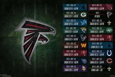 The Atlanta Falcons 2023 Regular Season Schedule Poster Multiple sizes Cover