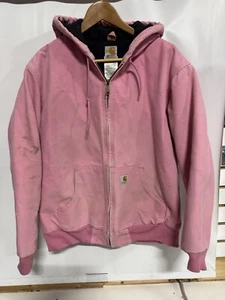 Carhartt Active Jacket Quilt Lined Womens Large WJ130 PKR Pink Rose Good Fade - Picture 1 of 11