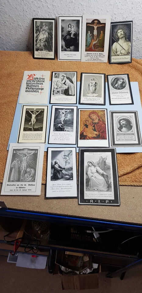 15 x Sterbebild,  Gedenkbild, Totenzettel, MIX ,   EßLEBEN b. SCHWEINFURT - Bild 1 von 4