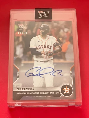 2021 Topps Now 974 Astros CARLOS CORREA Signed ALCS on Card Autographed AUTO /99 - Image 1 of 4