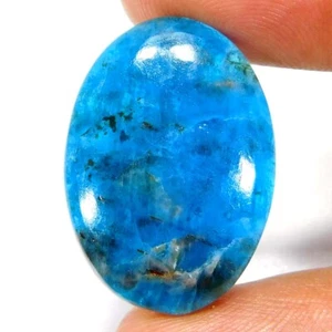 25.30Cts. 100% Natural Unique Blue Apatite Oval Cabochon Loose Gemstone - Picture 1 of 3