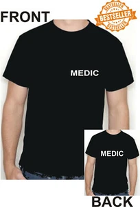 MEDIC T-Shirt / Front + Back Print / WORK / DOCTOR / AMBULANCE / PPE / Size M - Picture 1 of 12