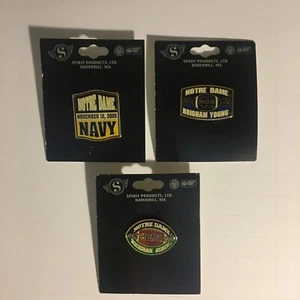 3 NEW NOTRE DAME 2005 FOOTBALL GAME DAY LAPEL PINS BYU , NAVY & MICHIGAN STATE - Picture 1 of 10