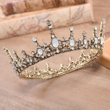 5.5cm Tall Crystal Round Crown Tiara Wedding Bridal Queen Pageant Prom 2 Colours