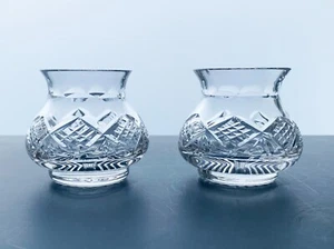 Pair of Cut Glass Elegant Bud Vases in Excellent Condition - Picture 1 of 8