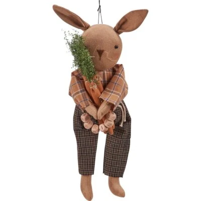 Primitive Spring Easter Bunny Doll w/ Carrot 13" - Image 1 of 4