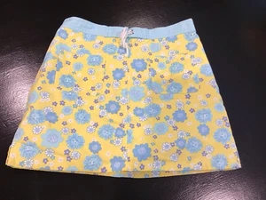 Lilly Pulitzer Girls 12 Blue Yellow Floral Skort Vintage White Label - Picture 1 of 7