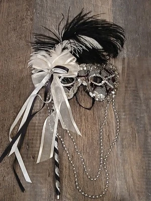 Máscara Burlesca Vintage Mascarada Años 70 Halloween, Cos Play Máscara Plata Brillante  Foto 1 de 4