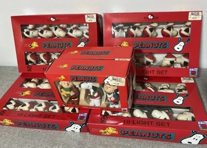 Lot Kurt S. Adler Peanuts Snoopy With Santa Hat Christmas Light Set Ornaments - Picture 1 of 9