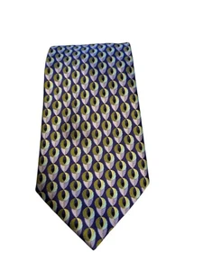 Ermenegildo Zegna Blue Peacock Feather 100% Silk Designer Tie - Picture 1 of 6