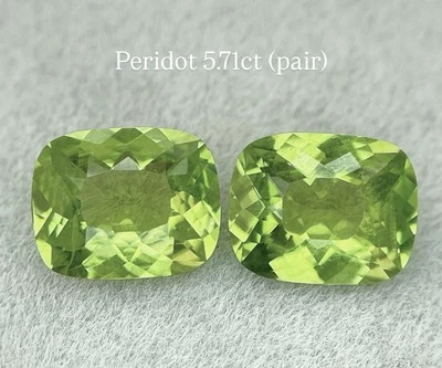Par de piedras preciosas naturales sueltas peridoto verde lima 5,71 quilates - 10x8 mm (PD0138) Foto 1 de 2