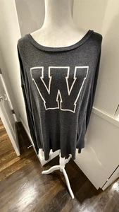 Wildfox Langarmshirt hell Thermo grau Sweatshirt Medium weiß W - Bild 1 von 5