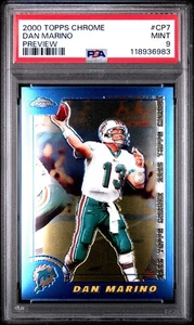 2000 Topps Chrome Previews Dan Marino Miami Dolphins CP7 PSA graded Mint 9 - Picture 1 of 2