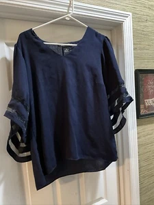 Gramercy dunkelblau Glockenärmel Bluse Top Größe M - KOSTENLOSER VERSAND!!! - Bild 1 von 7