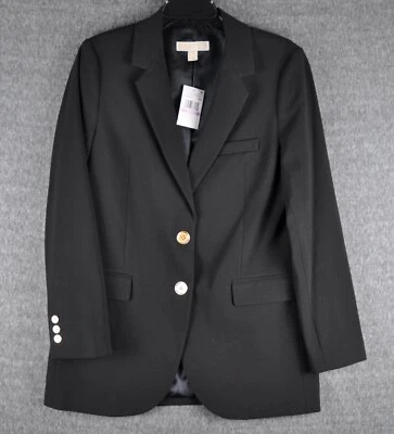 Blazer negro de 2 botones Michael Kors Boyfriend para mujer nuevo con etiquetas (6) Foto 1 de 4
