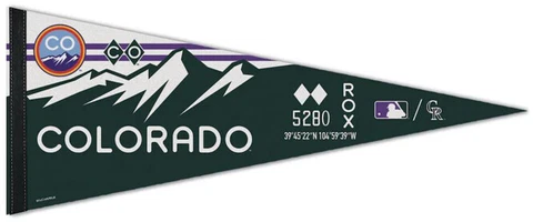 Colorado Rockies ROX 5280' Official MLB City Connect Premium Felt PENNANT Cover