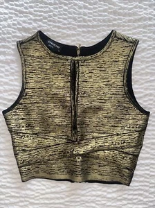Bebe Crop Top Golden Body Sz S - Picture 1 of 10