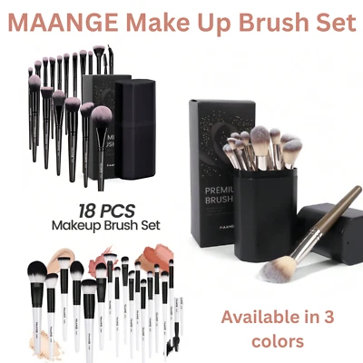 BRANDED 18 pcs MAANGE Make Up Brush Set Professional Makeup Tools With Organizer