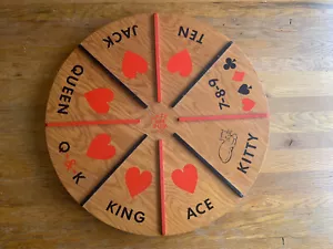 Vintage Rare HTF 21” Wood Tripoley Michigan Rummy Lazy Susan Turntable - Picture 1 of 4