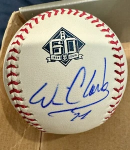 Will Clark Signed Rawlings Giants 60th Anniversary Logo Baseball Autograph RARE - Picture 1 of 3