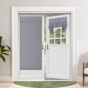 Blackout French Door Curtain – Thermal Insulated Privacy Tie-Up Shade | Easy Ins - Picture 1 of 11