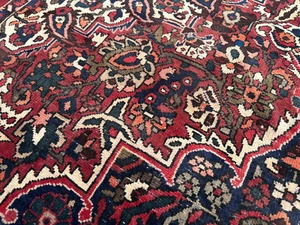 7x10 ANTIQUE HERIZ RUG handmade vintage oriental HAND-KNOTTED red real 6x9 8x10 - Picture 1 of 23