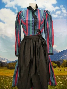 Langarm Rüschen Dirndl Vintage sehr individuell Trachtenkleid und Schürze Gr.36 - Bild 1 von 7