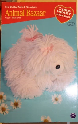 Red Heart Animal Bazaar 0713 Art J17 Crochet Knit Pattern Craft Booklet Leaflet - Image 1 of 4