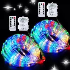 2 Pack Battery Operated String Lights Outdoor Waterproof Total 200LED 8 Modes Ba - Picture 1 of 9