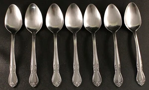  LIFETIME CUTLERY * Set of 7 * Teaspoons Flowers Stainless 6" KOREA - Picture 1 of 1