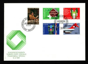OPC 1981 Suiza Set FDC Sc#694-698 Sin dirección - Imagen 1 de 1