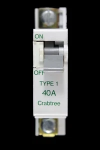 CRABTREE 40 AMP TYPE 1 M6 MCB CIRCUIT BREAKER SB6000 - Picture 1 of 6