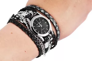 Excellanc Montre Femmes Montre Aspect Drapé Fille Analogue Montre Cadeau Fer - Bild 1 von 3