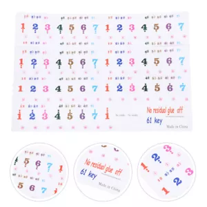 2 Sheets Piano Number Stickers for Beginners Numbered Electronic Keyboard 61 - Picture 1 of 12