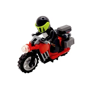 Original LEGO® Motorradfahrer Geschenk Motorrad & Packtaschen & Minifigur Vatertag - Bild 1 von 4