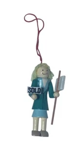 Wooden Real Estate Agent Christmas Ornament For Sale and Sold House Home Gift - Picture 1 of 3