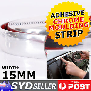 15Mx15mm Wide Adhesion Car Chrome Moulding Trim Door Pillar Bumper Overlay Strip
