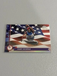 2024 Topps chrome US Olympics #160 Casey Eichfeld US Flag Refractor /76 - Picture 1 of 2