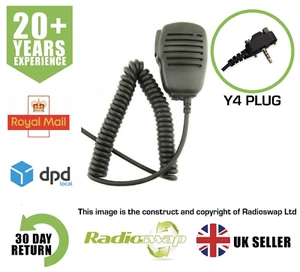 SPEAKER MIC WITH EARPIECE SOCKET FITS VERTEX ONE-PIN TWO WAY RADIO - Picture 1 of 8