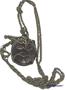 Sterling Silver Floral Anemones Pendant. Art Nouveau Necklace With Pink Rose - Picture 1 of 6