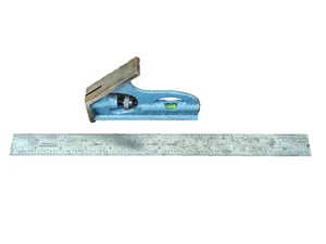 Pec Combination Square 12" Ruler Protractor Angle 7186 16R 64 32 50 100 - Picture 1 of 13