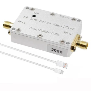 1X (50M-6GHz 20dB Wzmacniacz niskiego hałasu LNA Napęd Odbiornik HAM Radio FM VHF5145 - Zdjęcie 1 z 10