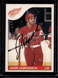 1985-86 O-Pee-Chee John Ogrodnick Signed Autograph #70 Hockey Card Red Wings - Picture 1 of 2