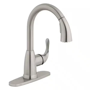 Glacier Bay Dylan Single-Handle Pull-Down Sprayer Kitchen Faucet Stainless Steel - Picture 1 of 8