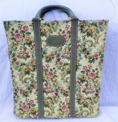 ВИНТАЖНЫЙ ФРАНЦУЗСКИЙ БАГАЖ ЦВЕТОЧНЫЙ ГОБЕЛЕН НЕСТИ НА СУМКА С КОРОТКИМИ РУЧКАМИ OVERNITE ПОКУПАТЕЛЬ СУМОЧКА 16HX15 - Изображение 1 из 4