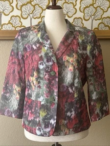 Peter Nygard Floral Watercolor jacket 14 - Picture 1 of 12