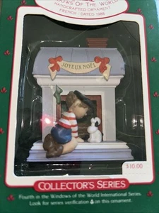 NEW!! Hallmark 1988 WINDOWS OF THE WORLD Ornament Series #4 France Joyeux Noel - Picture 1 of 2