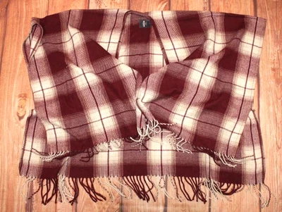 Hollister Cape Poncho Cape Sweater Burgundy Beige Cover M / L - Image 1 of 4