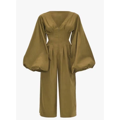 Mono Andrea Iyamah Nia Culotte 100% Algodón Verde Oliva Boho Talla Mediana Nuevo con Etiquetas Foto 1 de 4