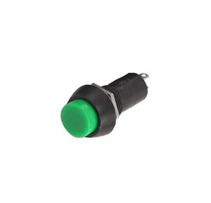 12mm GREEN Round Panel Normally Open Button 3A 150V 2 PIN Switch - Picture 1 of 1